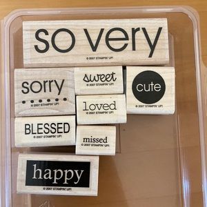 Stampin’ Up! So Very 8-Piece Sentiment Stamp Set New Unused